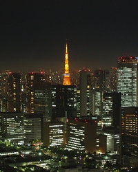 レストラン ルーク ウィズ スカイラウンジから見た東京タワー